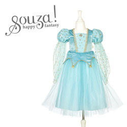 Souza! Kostium Sukienka Księżniczka Wróżka Victoria – błękitna z tiulem i złotymi detalami dla dziewczynki