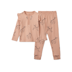 Liewood – Piżama dziecięca dziewczęca z falbankami, bawełna organiczna, długa, jesienna - rozmiar 110 – wyprzedaż