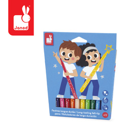 Janod Flamastry pisaki z filcową końcówką 12 kolorów 3+