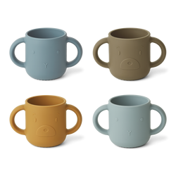 Liewood silikonowy kubek zestaw, Gene cup 4-pack Blue multi mix