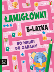 Łamigłówki 5-latka – do zabawy i do myślenia: krzyżówki, rebusy, sudoku i zagadki edukacyjne, wydanie różowe