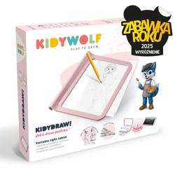 Podświetlany tablet rysunkowy +5 Kidydraw Pro Kidywolf różowy - Kreatywny zestaw do projektowania mody