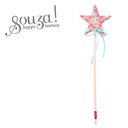 Souza! Różdżka z cekinową kolorową gwiazdą Daniella – akcesoria do strojów dla dzieci 3+