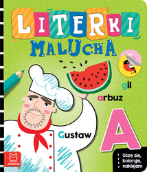 Literki malucha książeczka dla dzieci. Uczę się, koloruję, naklejam