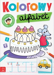 Kolorowy alfabet, książeczka z zadaniami dla dzieci. Edukacyjna książeczka z naklejkami