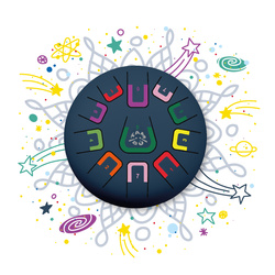 Bębenek językowy Tambu -Antracytowy Mat -11 tonów| Instrument dla dzieci i dorosłych