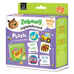 Mały miś to lubi! Zabawy logopedyczne 3+ – puzzle i książeczka edukacyjna